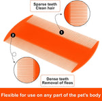 Molain, 12 Pieces Flea Lice Combs Cat Dog Grooming Comb, Double Side, Plastic, for Pet Owners, Unisex, All Hair Types, White, Green, Light Blue, Dark Blue, Orange, Pink - Image 4