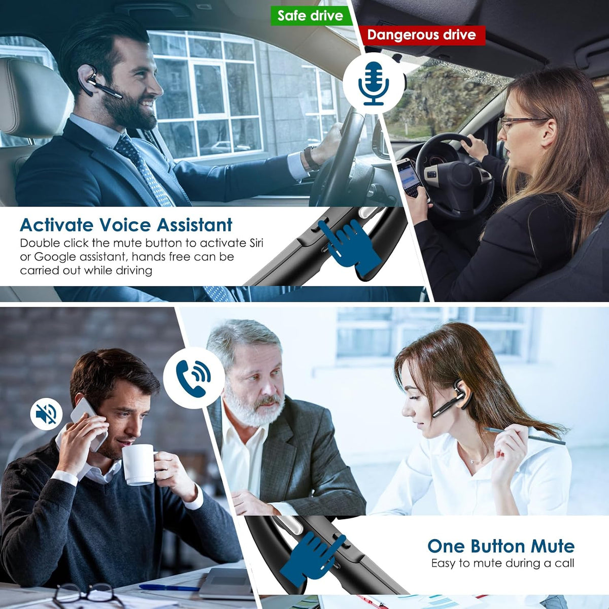 Icomtofit Bluetooth headset control buttons close up