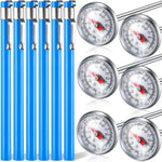 Xuhal 12 Pcs Stainless Steel Kitchen Thermometer with 5 Inch Long Stem 1 Inch Dial Thermometer Milk Frothing Food for Oven Probe Meat Grill BBQ Cooking Chocolate Water (Red) - Image 15