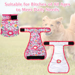 Barklincharm small size dog diaper flat layout demonstrating waist adjustment features