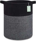 Large Cotton Rope Blanket Basket, 87L Laundry Hamper, White & Gray | Collapsible Woven Nursery Hamper, Sturdy Handles for Clothes Toys Towels, Ideal for Living Room Bedroom Bathroom - Image 15
