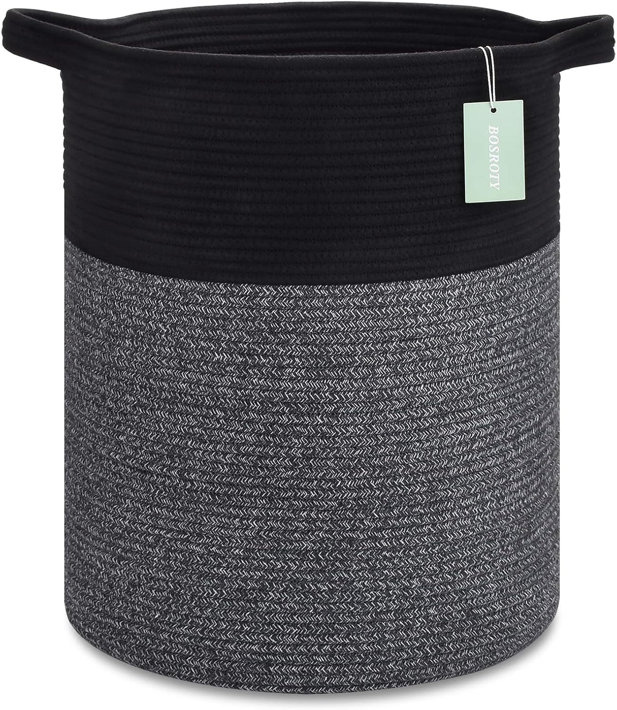 Large Cotton Rope Blanket Basket, 87L Laundry Hamper, White & Gray | Collapsible Woven Nursery Hamper, Sturdy Handles for Clothes Toys Towels, Ideal for Living Room Bedroom Bathroom - Image 15