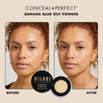 Texture swatch of Milani Banana Blur Out setting powder