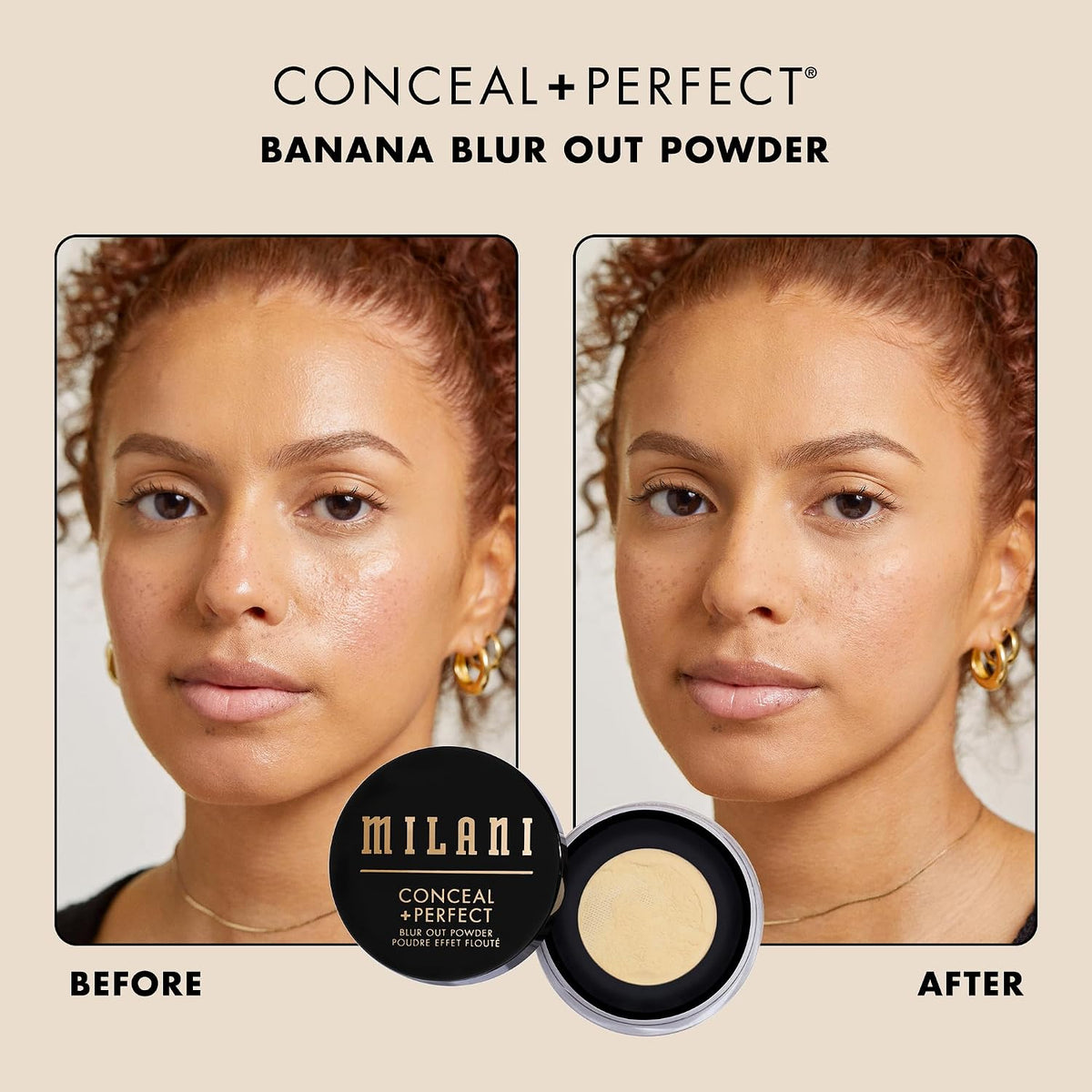 Texture swatch of Milani Banana Blur Out setting powder