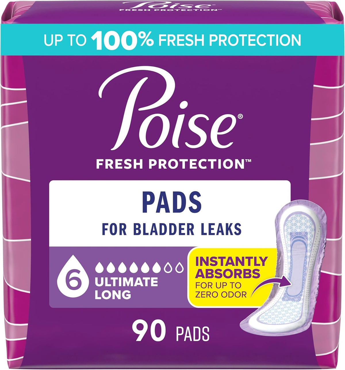 Poise Postpartum Incontinence Pads for Women, Ultimate Absorbency, Long, Original Design, 27 Count - Image 14