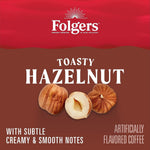 Folgers Toasty Hazelnut coffee prepared with ice and milk