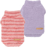 Fitwarm 2 Pack Striped Fleece Dog Sweater, Warm Winter Dog Clothes for Small Dogs Boy Girl, Fuzzy Pet Outfit, Doggy Pullover Jumper, Grey, Navy, Small - Image 9