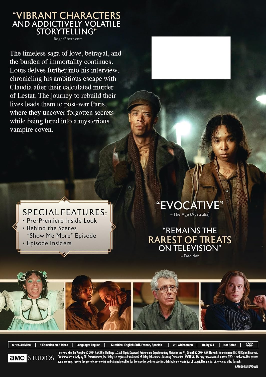 Interview With The Vampire Season 2 DVD back cover details