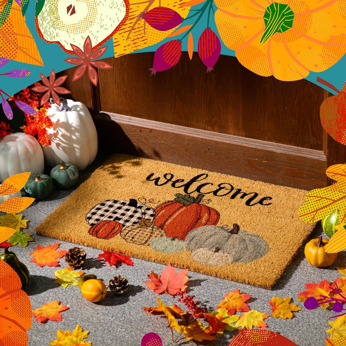 Ceenna coconut fiber floor mat backing view