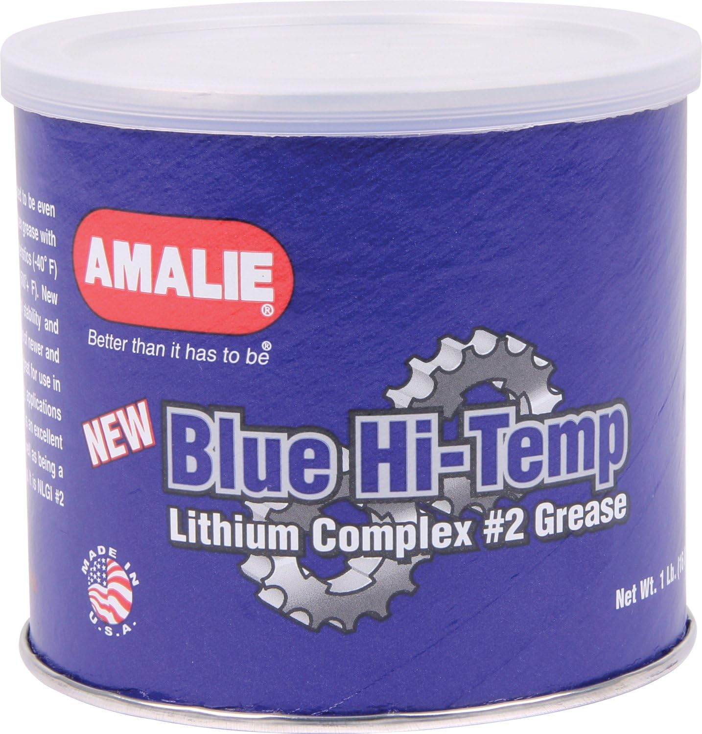 Amalie Blue Grade-2 High Temperature Grease 1 lb tub front view for automotive maintenance