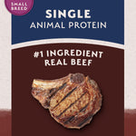Natural Balance small breed adult healthy grains formula product bag.