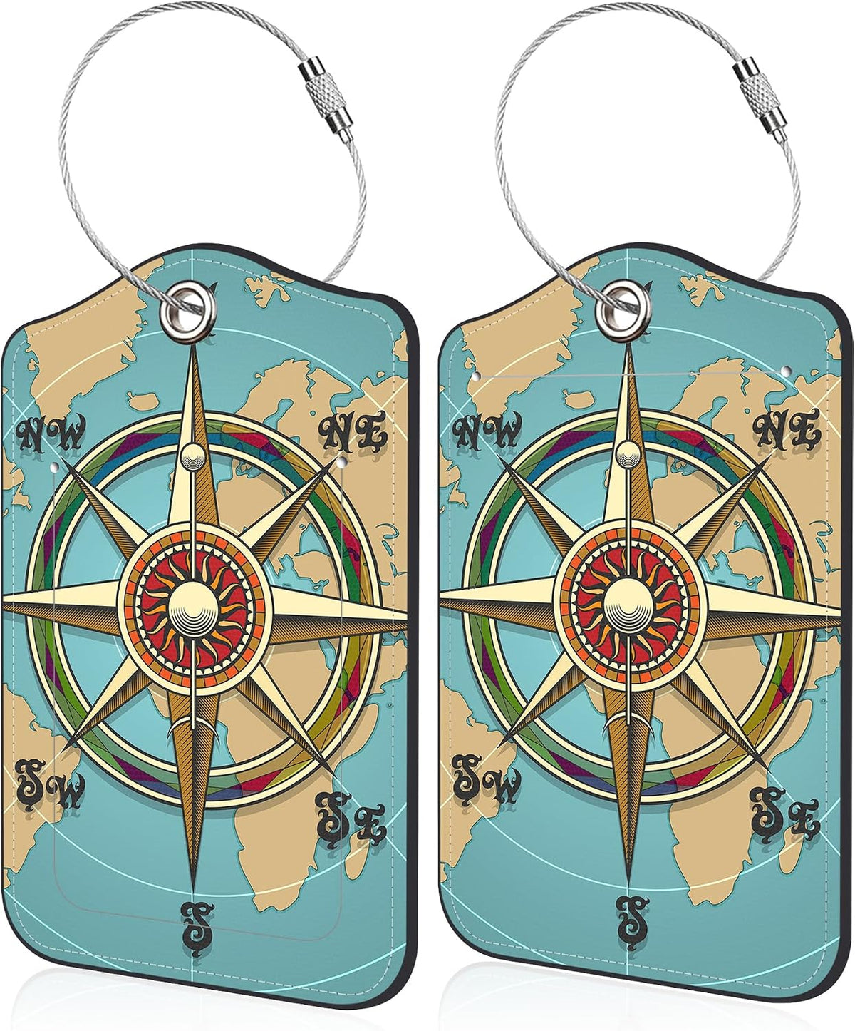 Mesmerizing Mountain Lake Scenery Luggage Tag for Suitcase 2 Pack Leather Luggage Tag with Privacy Flap Name ID Label and Metal Loop for Women Men Travel - Image 15