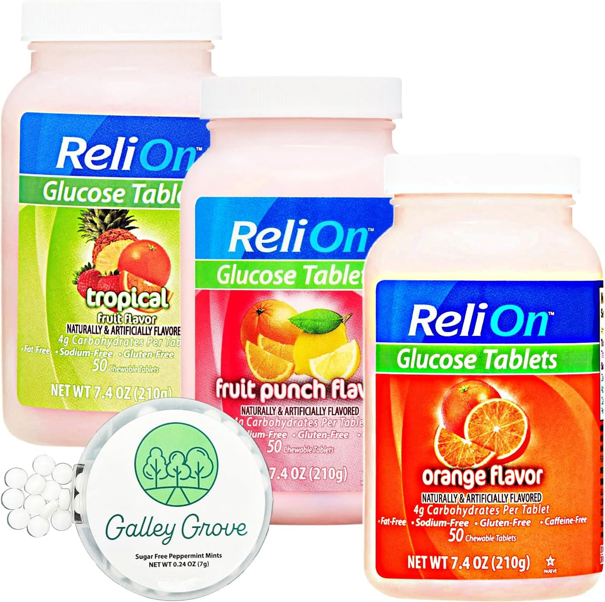 Birdstyler Relion Glucose Tablets variety pack front view for blood sugar support.