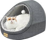 Dark gray cat cave bed for indoor pets