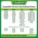 Ecotherm thermal labels stack of four rolls