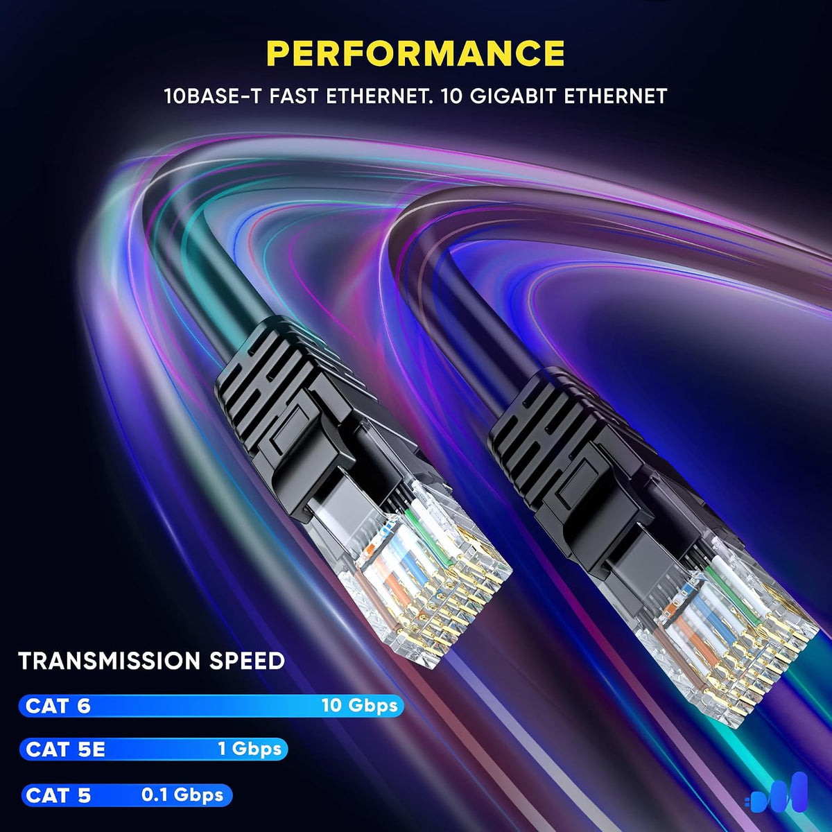 Maximm Cat6 cable black UTP jacket view