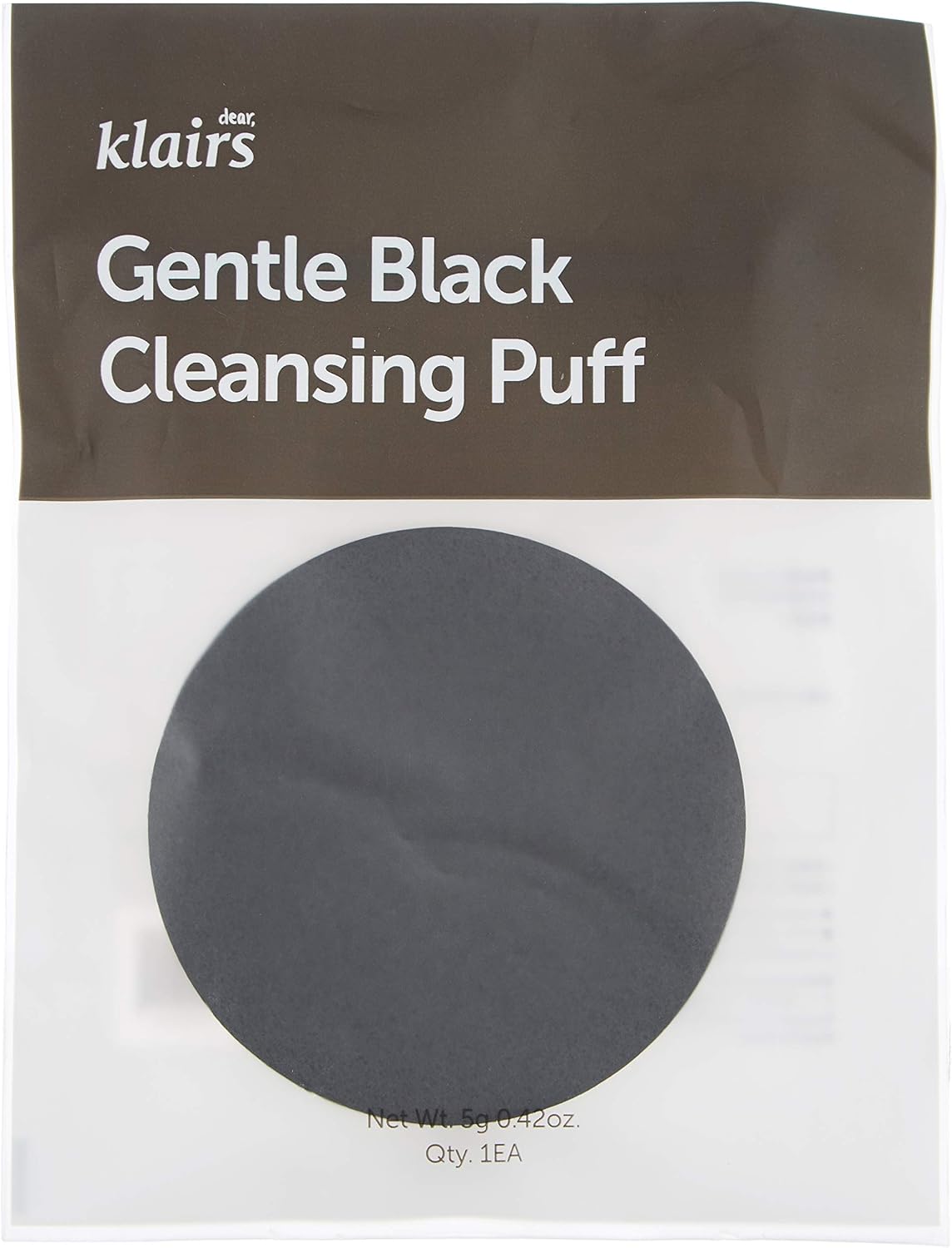 Soft texture detail of Dear Klairs Gentle Black Cleansing Puff