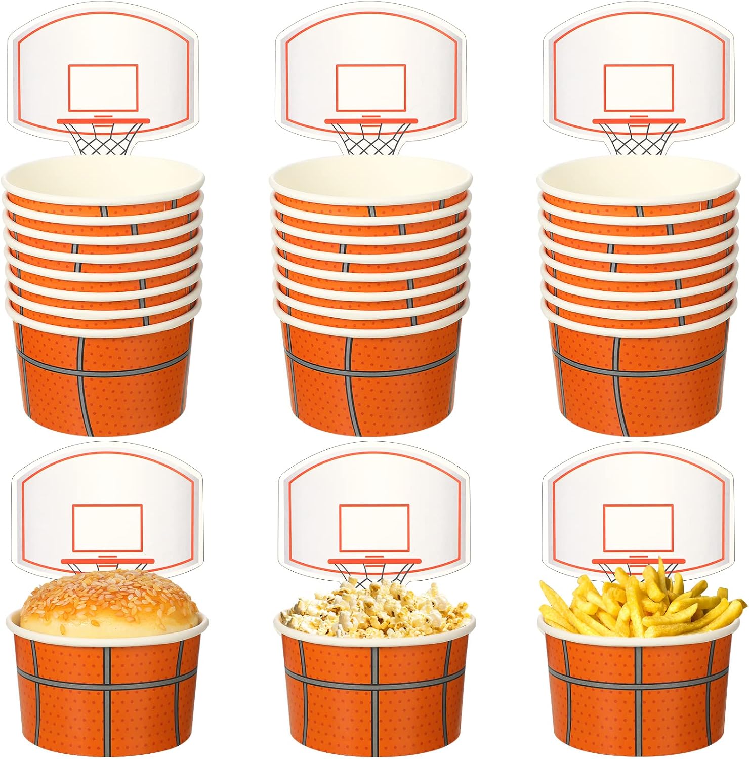 Sunnyray basketball hoop snack cups with cards front view