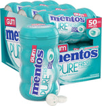 Premium imported Mentos sugar free fresh mint gum pieces close up