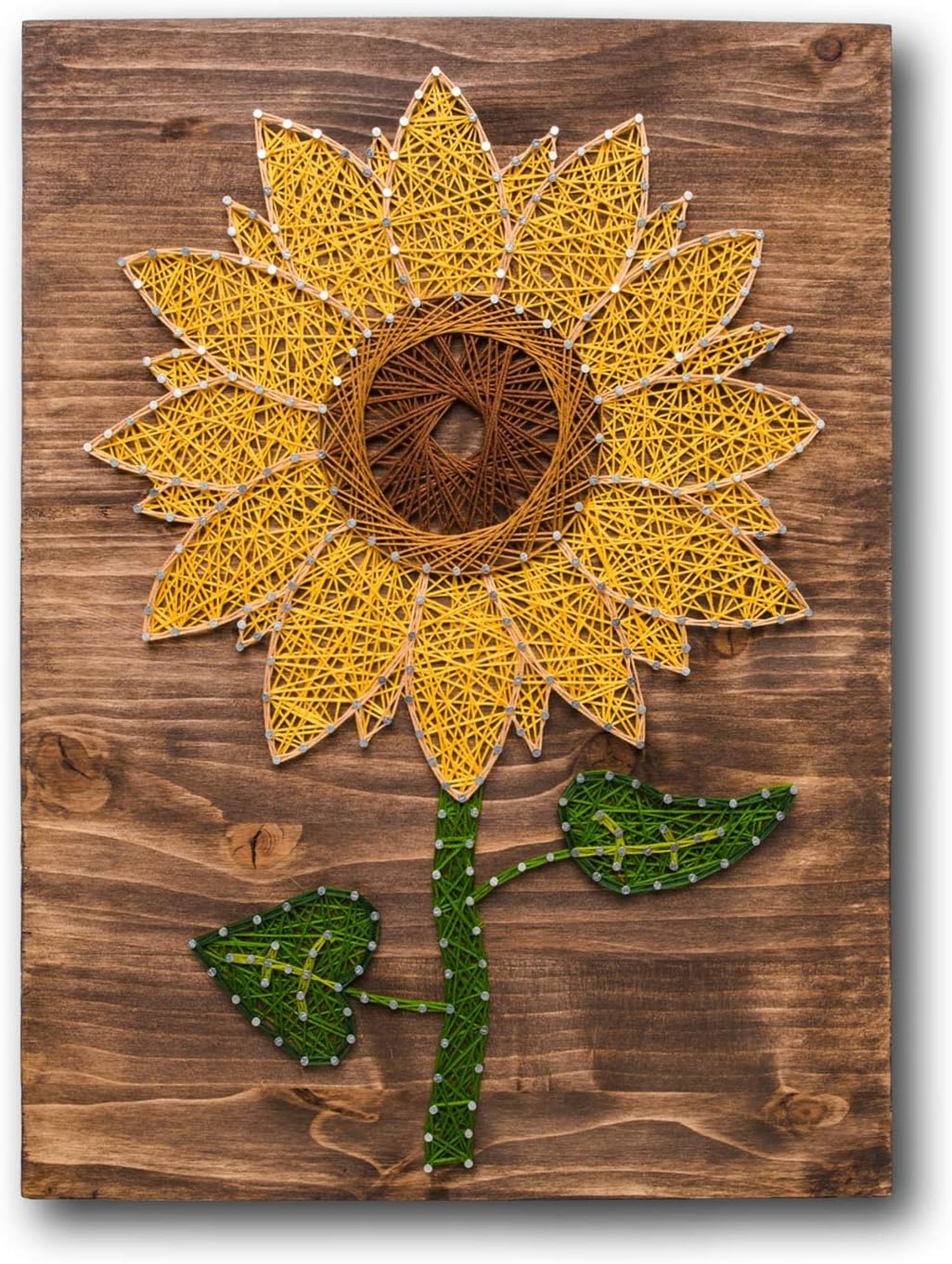 String of the Art Sunflower String Art Kit front view of finished craft