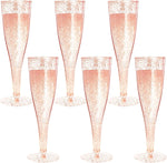 MR.FOAM rose gold glitter champagne flutes front view for wedding decor