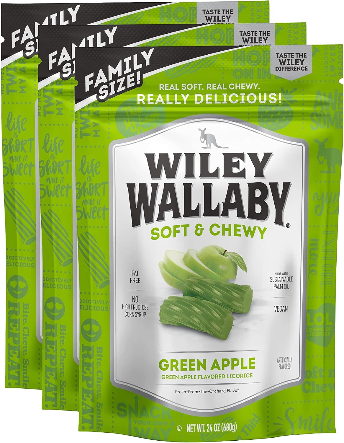 Wiley Wallaby Licorice 10 Ounce Classic Gourmet Soft & Chewy Australian Green Apple Licorice Candy Twists, 1 Pack - Image 10