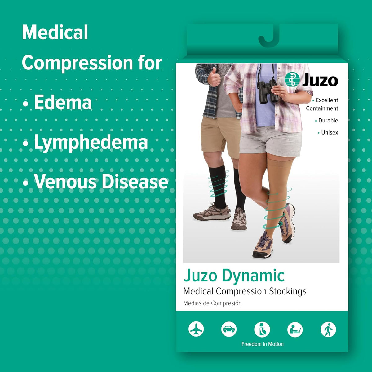 Juzo Dynamic compression stockings packaging and product