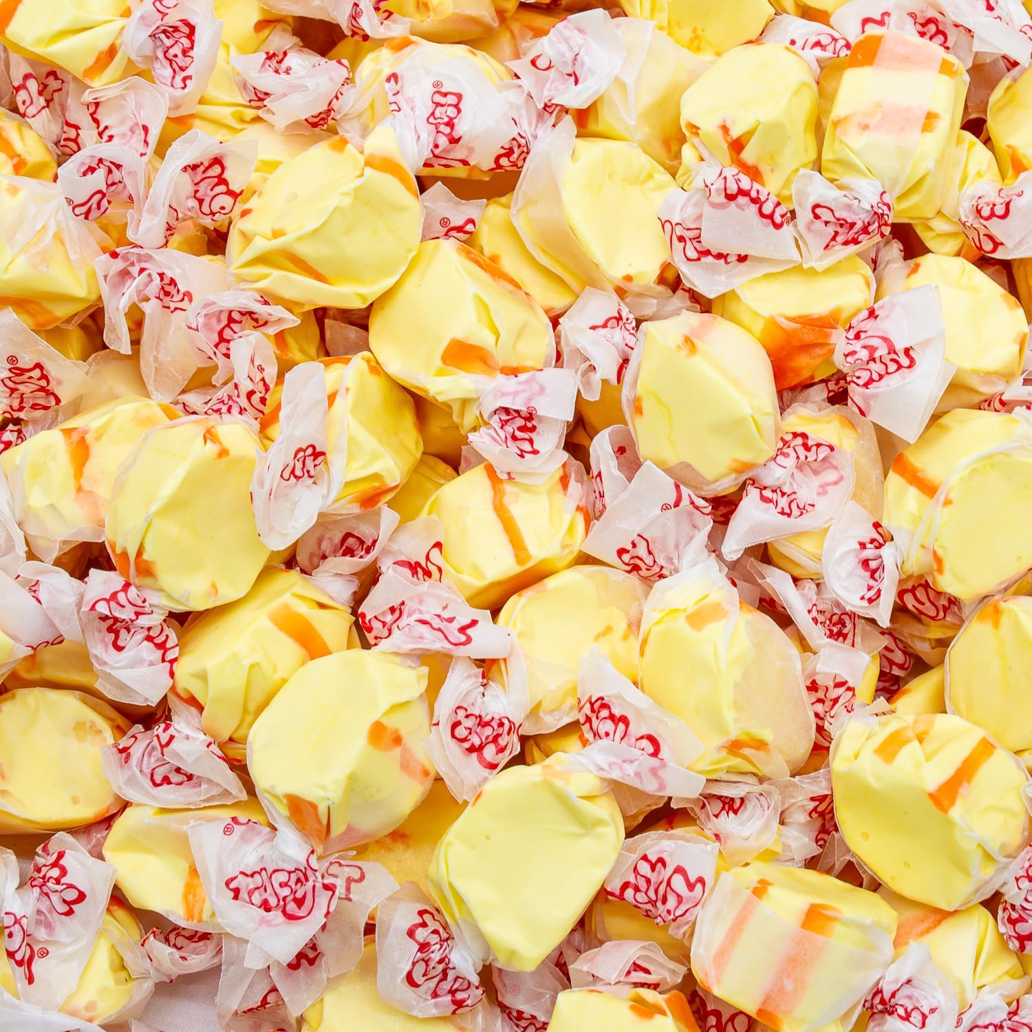 Donty-Tonty Salt Water Taffy Banana Flavor 1 Pound bulk candy bag front display