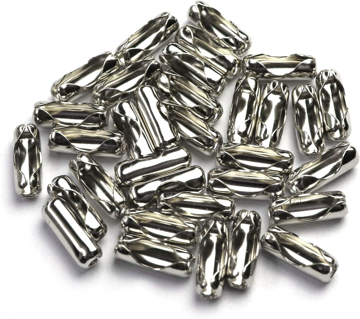 Nickel plated metal connector clasps showing durability and finish.