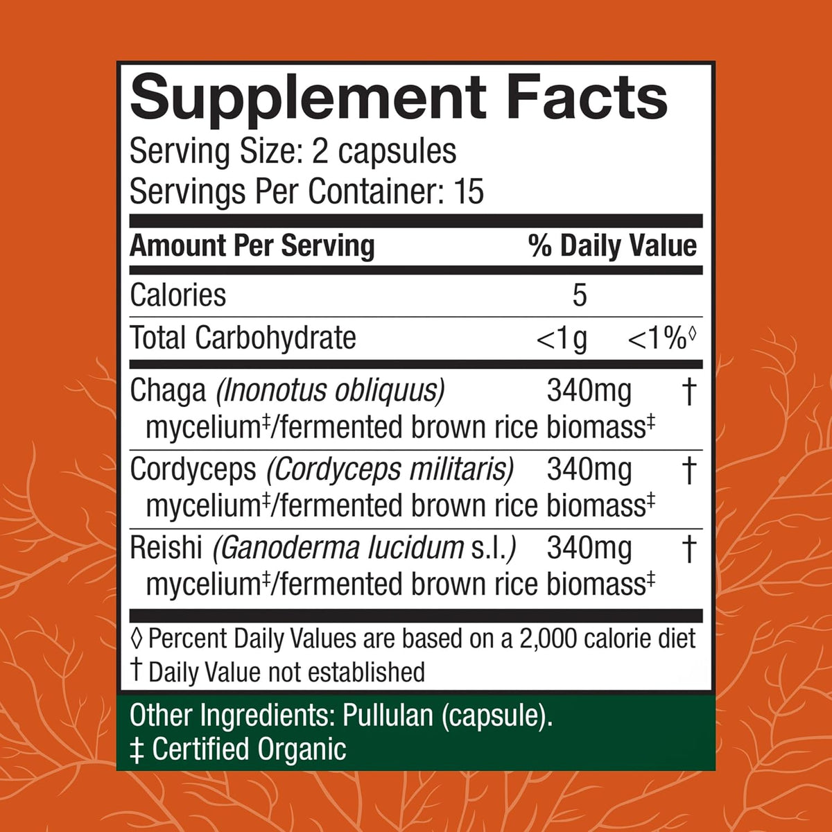 Host Defense Breathe Capsules supplement facts and ingredients label
