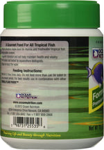 Ocean Nutrition 2.5 Ounce jar side profile and feeding guide