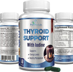 Yummyvite Thyroid Support supplement bottle front view showing 60 capsules packaging for metabolism boost.