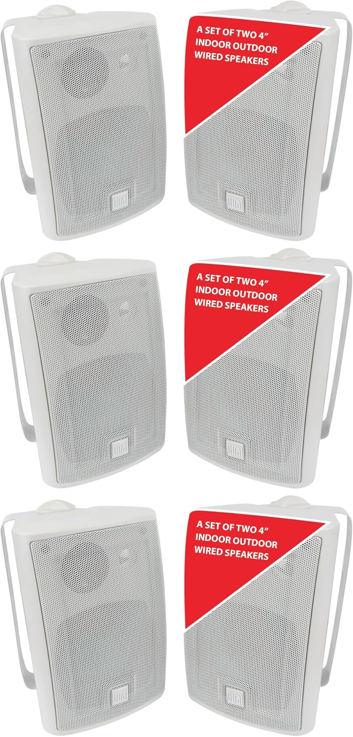 Dual Electronics LU43PB 4" 3-Way Indoor Outdoor Wired Speakers Weatherproof - Image 13