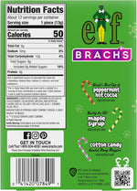 Brach's Elf Holiday Candy Canes assorted movie flavors showing individual wrappers.