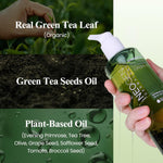 Korean skincare cleansing oil with green tea ingredients