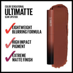 Maybelline New York Ultimatte lipstick sleek slim tube design