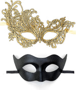 IncreDecor Masquerade Mask for Couples Women Men Venetian Lace Mask Set, Specially for Halloween Costume, Mardi Gras (Angel) - Image 11