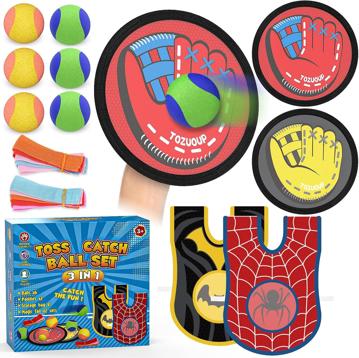 Tozuoup 3-in-1 toss and catch ball game set front view
