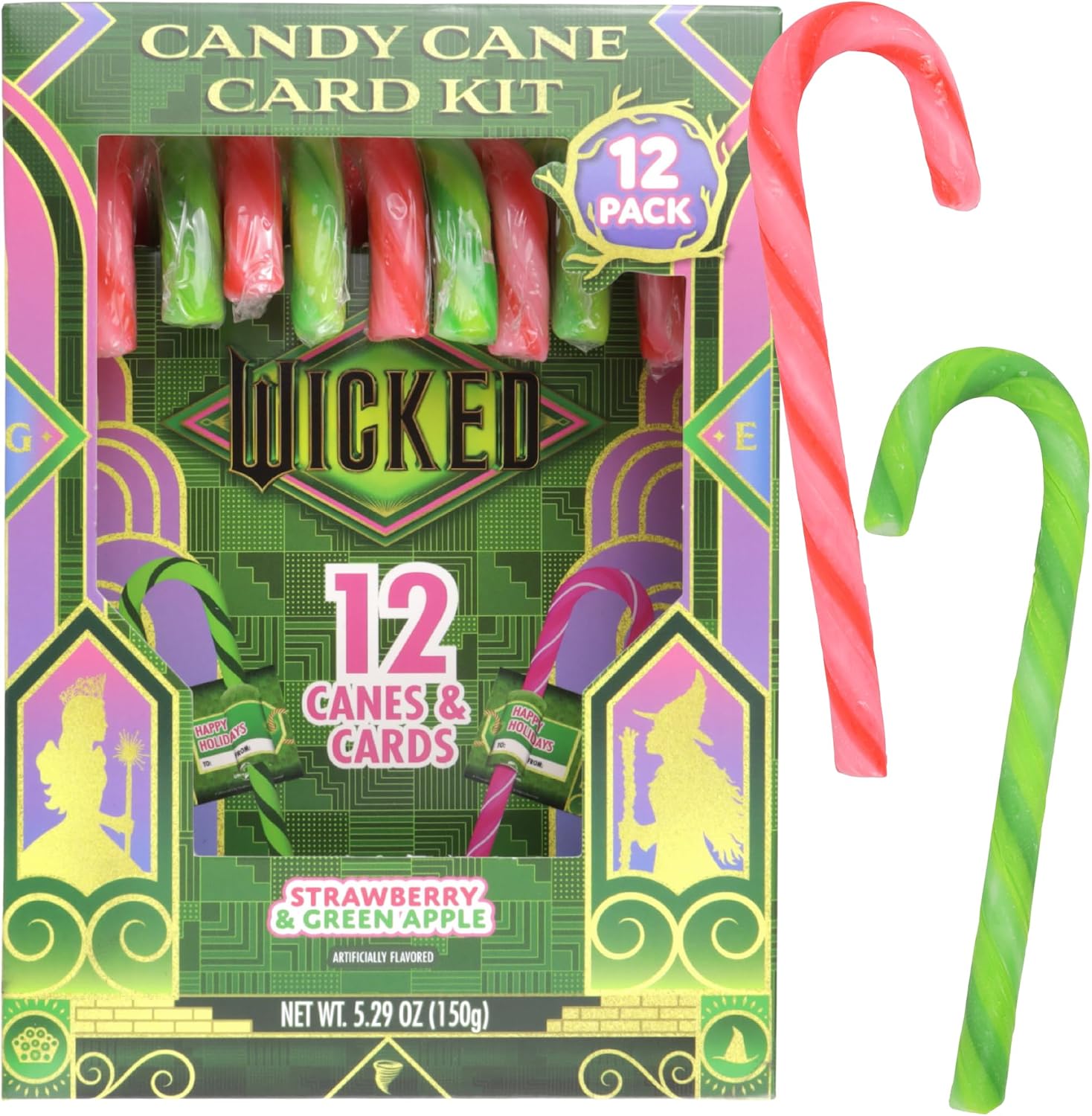 Partypom Wicked Candy Canes and Candygram Cards packaging front view holiday gift exchange kit