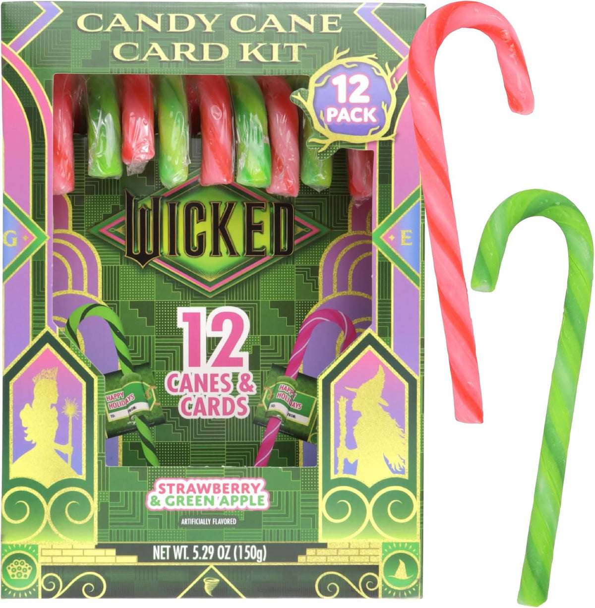 Partypom Wicked Candy Canes and Candygram Cards packaging front view holiday gift exchange kit