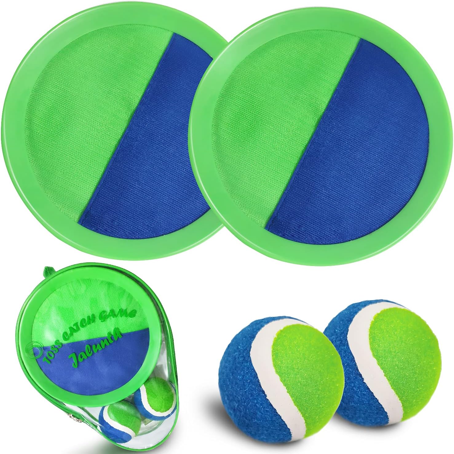 Jalunth ball catch set with two paddles and two balls