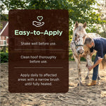 Waterproof antiseptic and antifungal hoof protection bottle application view