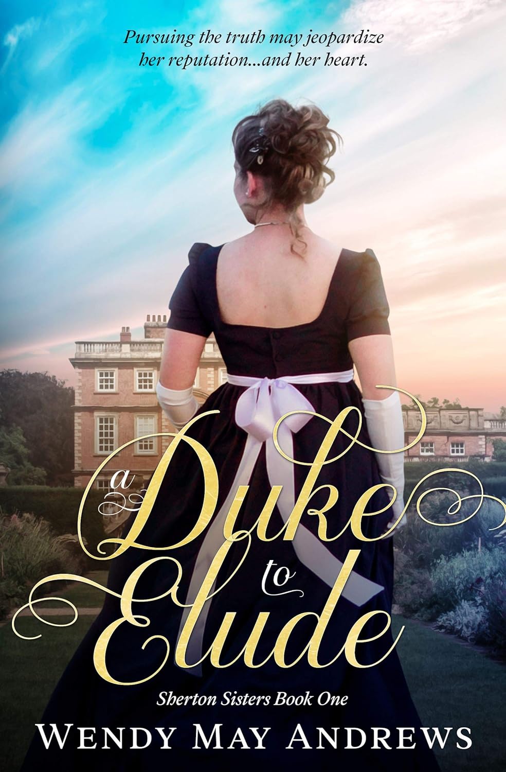 Wendy May Andrews A Duke To Elude book cover showing a sweet Regency romance novel front view.