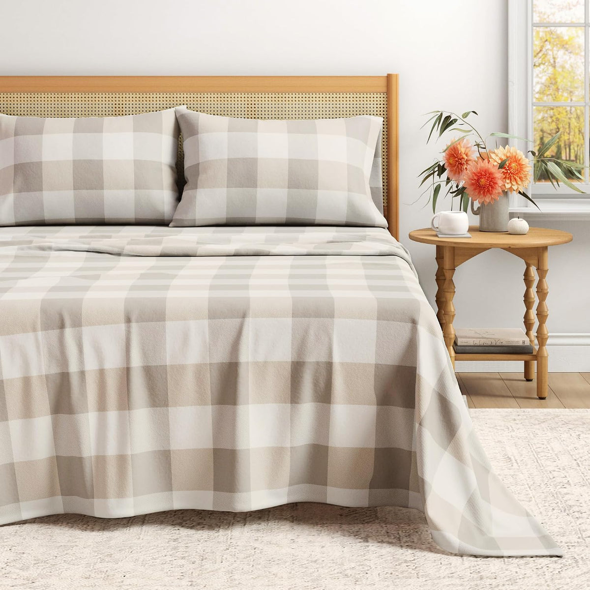 Great Bay Home Flannel Sheet Set Twin Size - 100% Turkish Cotton, Double-Brushed, Winter Bed Sheets - Ultra-Soft, Cozy, 3-Piece Bedding Set (Winter White) - Image 9