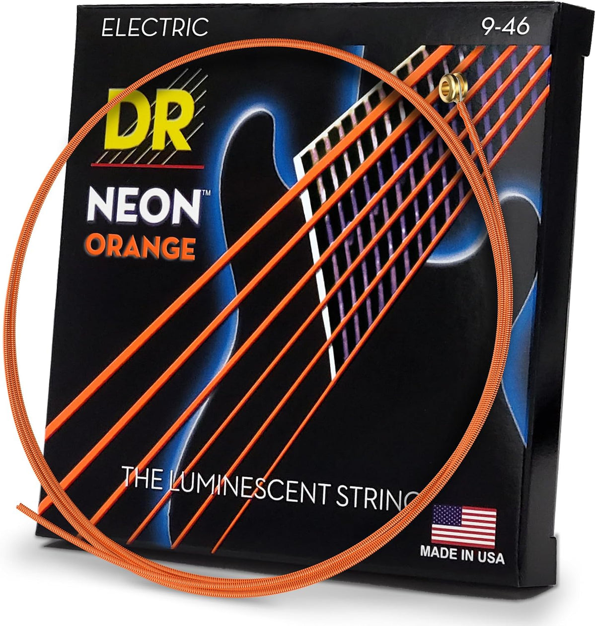 DR Handmade Strings NGE-9 Hi-Def Neon Green Electric Guitar Strings, Light (9-42) - Image 10