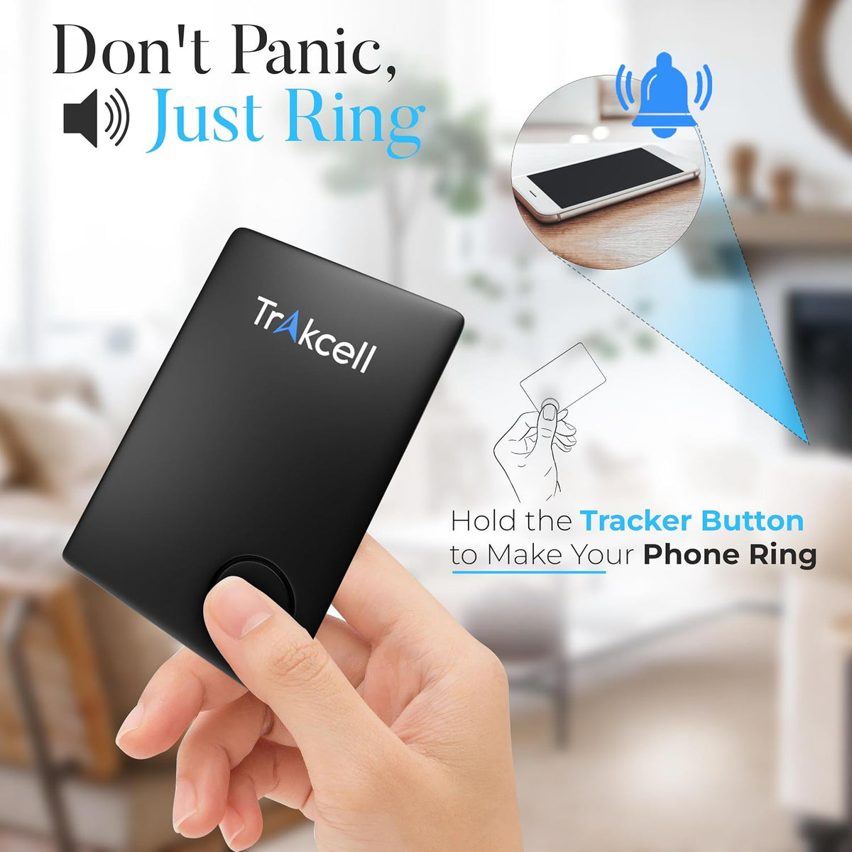 Trakcell waterproof tracker card near luggage tag