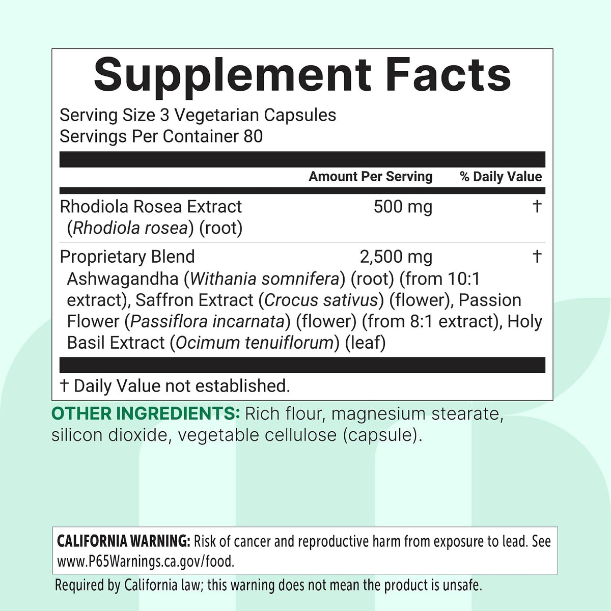 Micro Ingredients Rhodiola Rosea packaging side profile