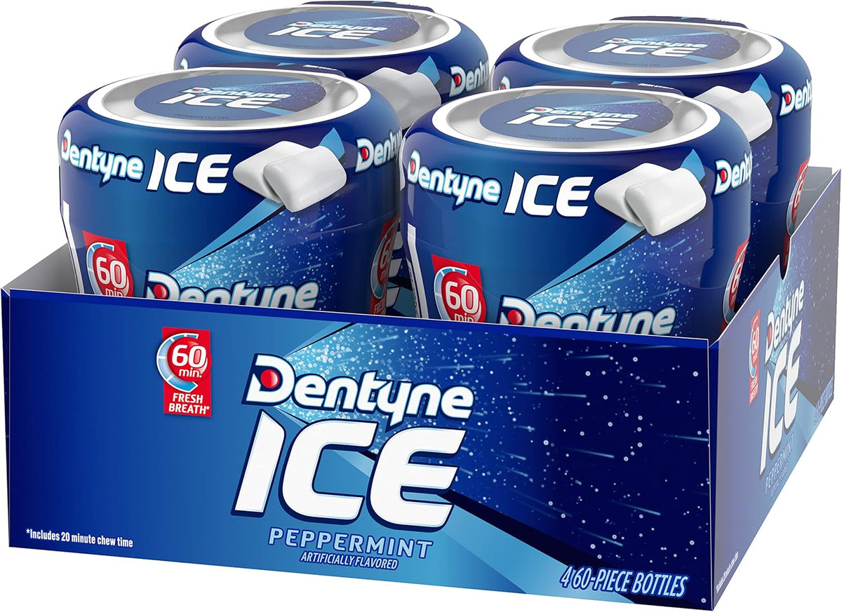 Dentyne Ice Peppermint Sugar Free Gum, 4 Bottles of 60 Pieces (240 Total Pieces) - Image 9