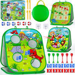 Rieyon dinosaur bean bag toss game front view for kids