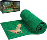 Mechpia Large Reptile Carpet Terrarium Liner front view showcasing the green textured fiber texture.